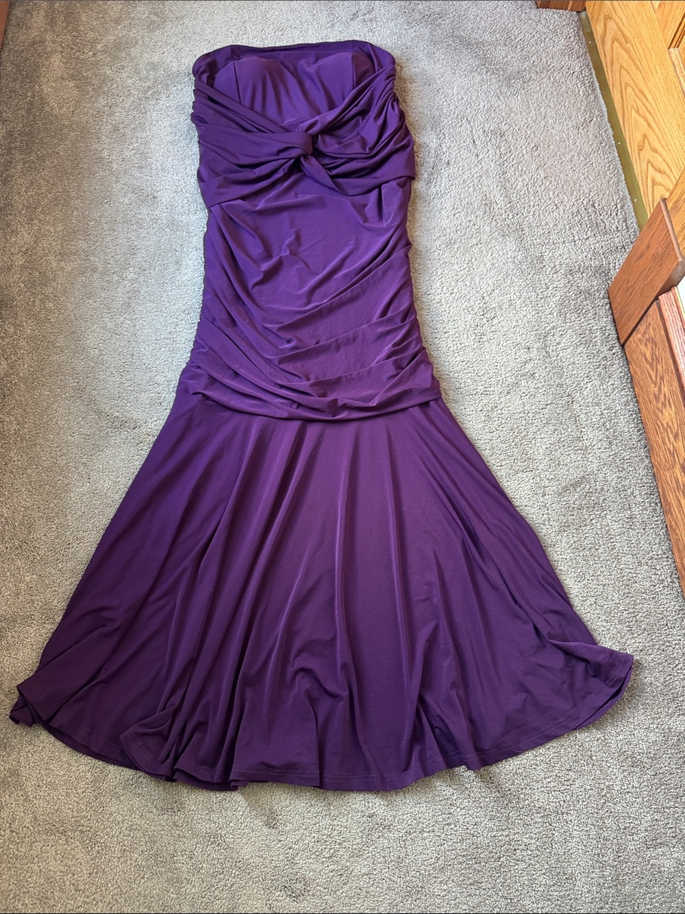 SHEIN Curve Purple Strapless Bodycon Mermaid Dress Ruched SIZE 3XL